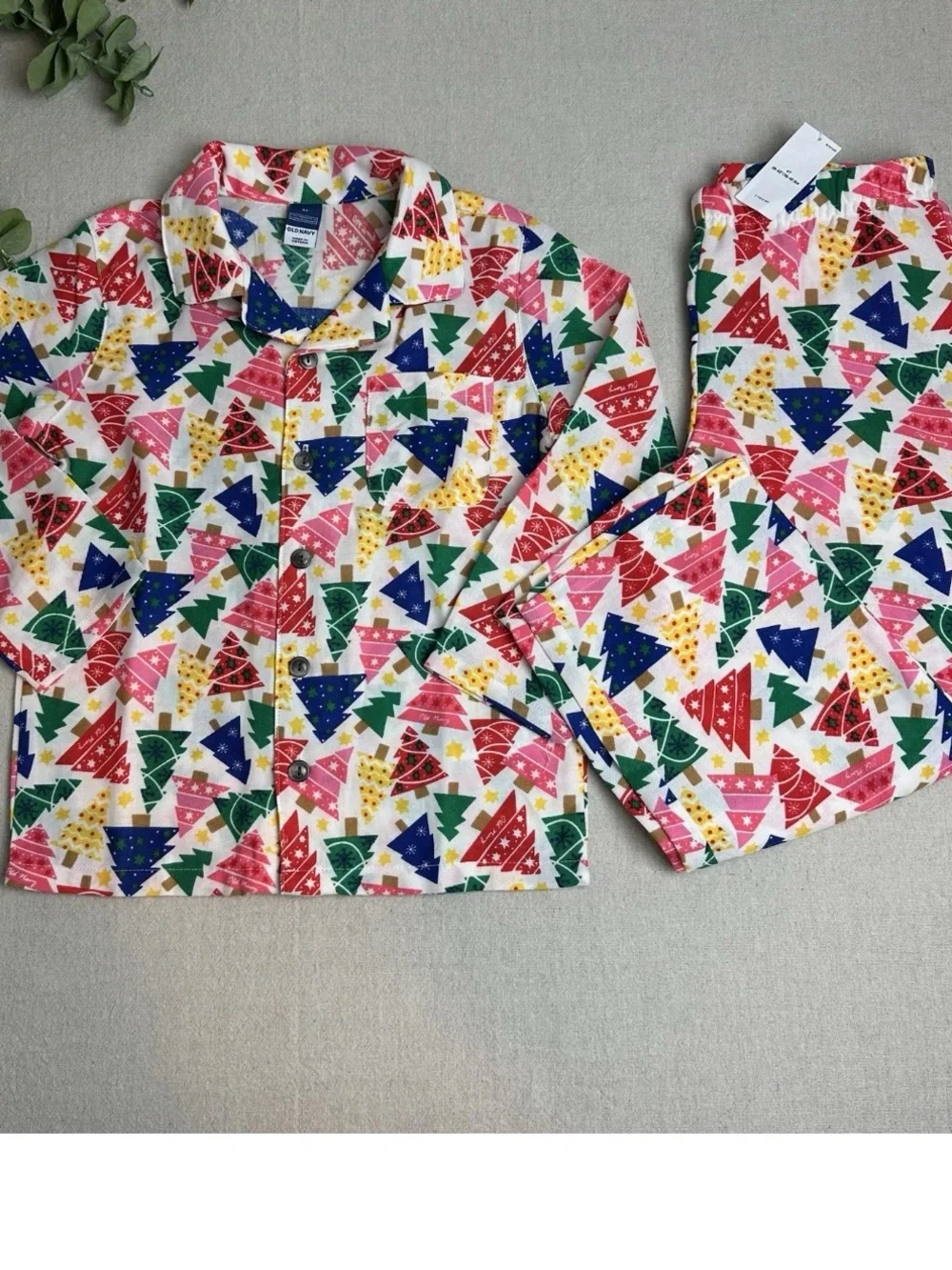 Old Navy Unisex Toddler Size 4T Christmas Tree Holiday Pajama Set NWT